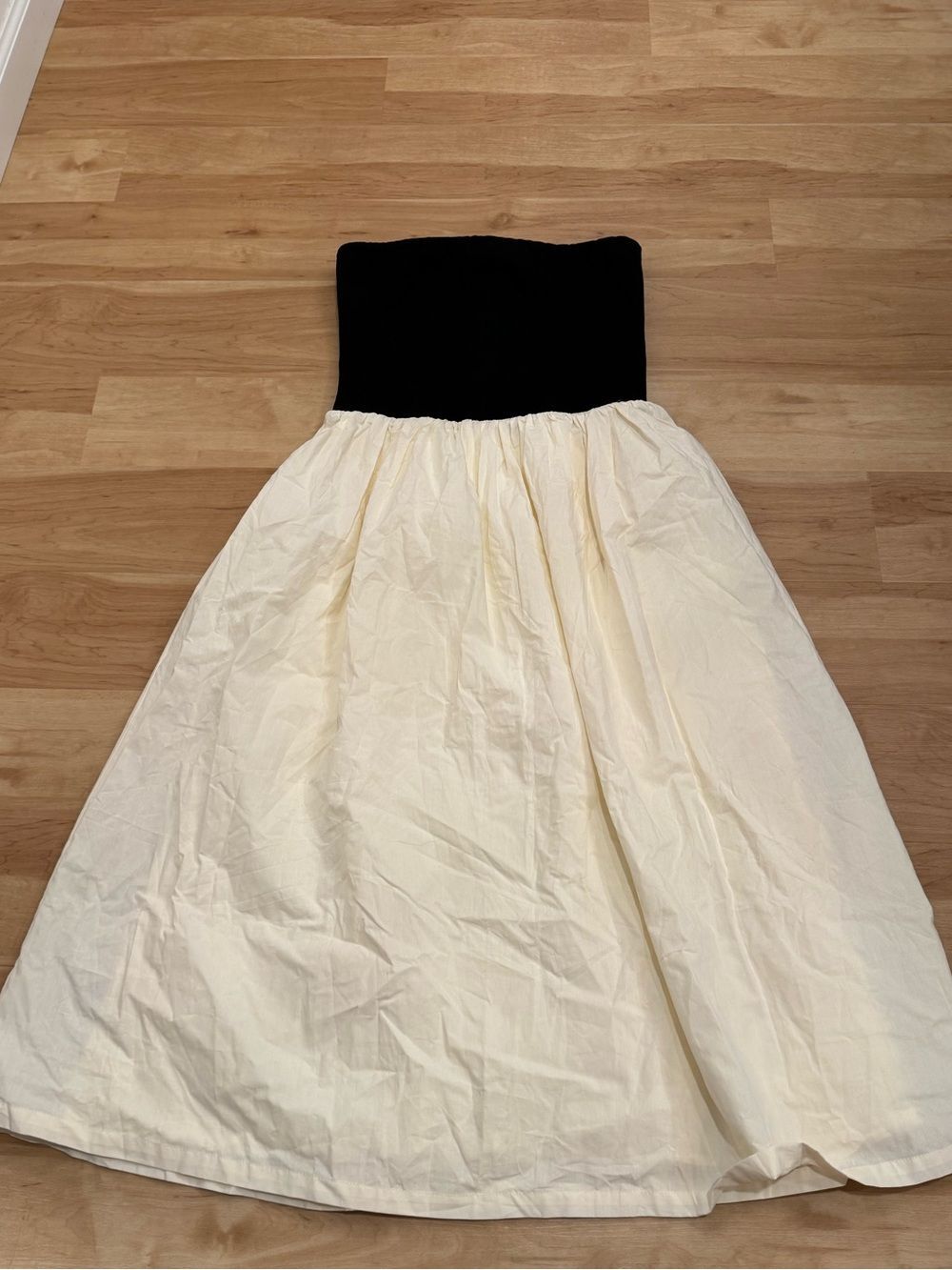 NWT Paper Heart Strapless Tube Black and White Skirt Midi Dress Large